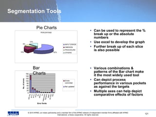 Segmentation Tools <ul><li>Can be used to represent the % break up or the absolute numbers </li></ul><ul><li>Use excel to ...