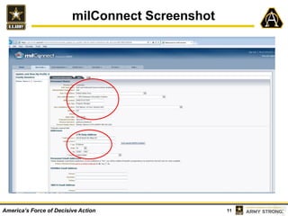 11America’s Force of Decisive Action
milConnect Screenshot
 
