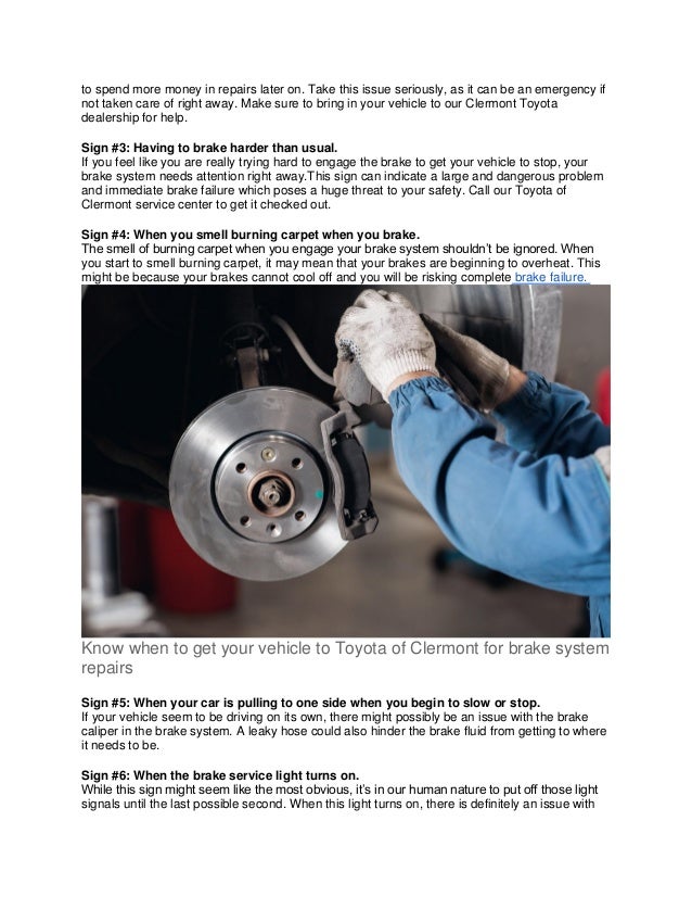 6 signs to identify your brake system problems