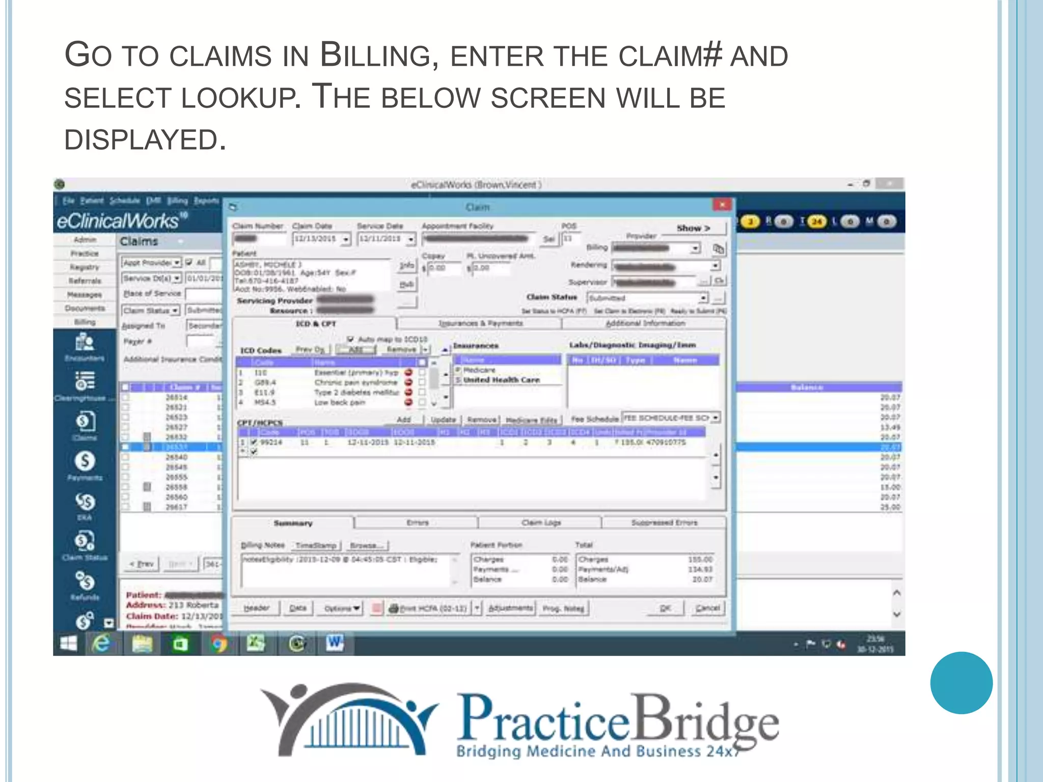 6 simple steps to create secondary claims using eClinicalWorks! PPT