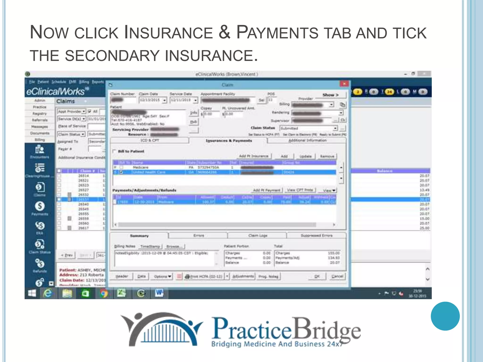 6 simple steps to create secondary claims using eClinicalWorks! PPT