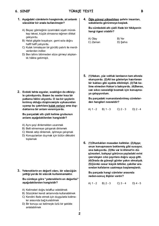 En Hizli Isim Tamlamalari Testi 1 6 Sinif