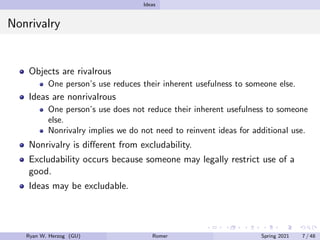 Excludable Rivarous Chapter 6 - Romer Model | PDF