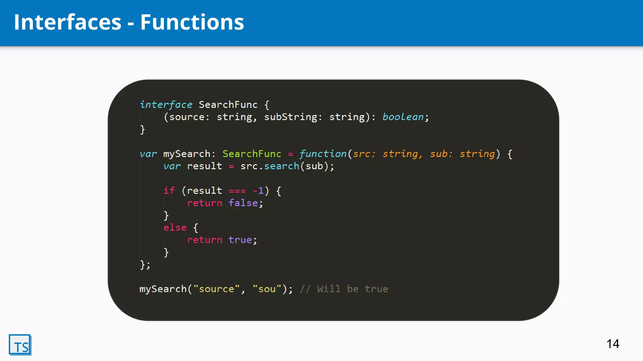 Interfaces - Functions
14
 