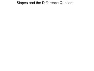 Slopes and the Difference Quotient
 