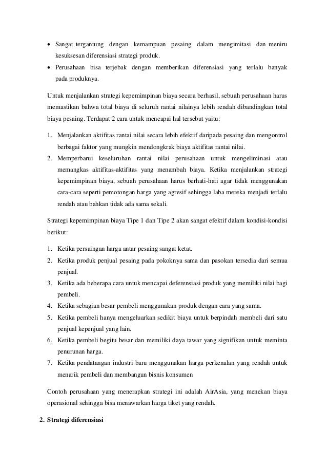 6 Sm Rame Priyanto Hapzi Ali Porter S Generic Strategy Universit