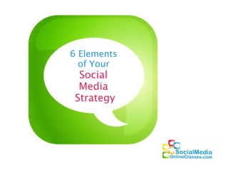 6 Elements  of Your  Social  Media  Strategy 