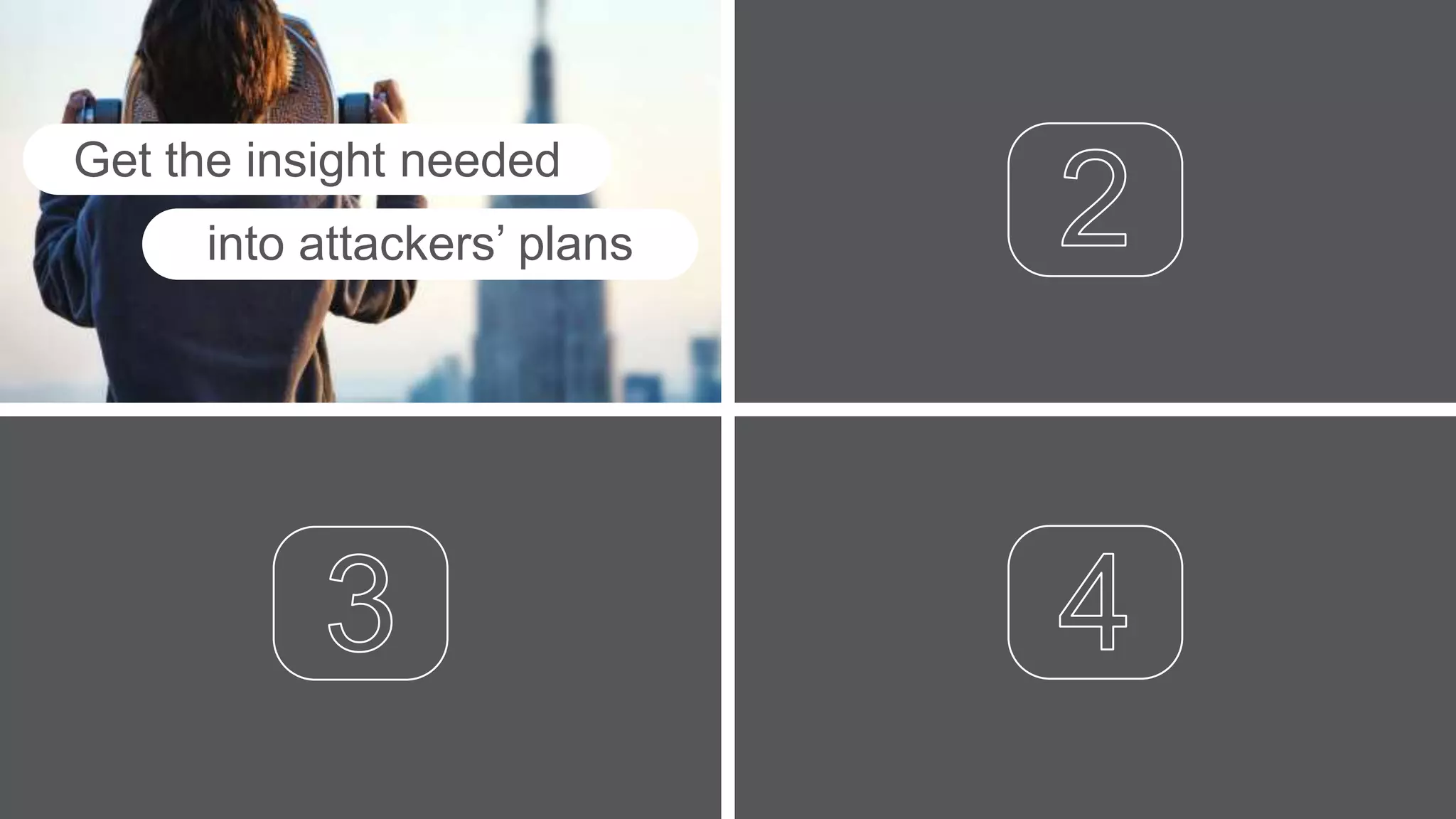 Get the insight needed
into attackers’ plans
 