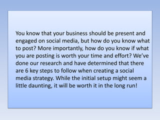 6 Steps to Creating a Winning Social Media Marketing Strategy | PPTX