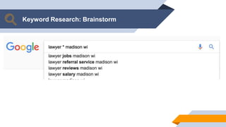Keyword Research: Brainstorm
 