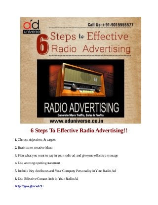 6 steps to effective radio advertising