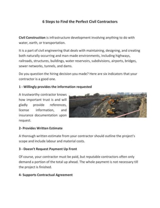 6 Steps to Find the Perfect Civil Contractors.ppt