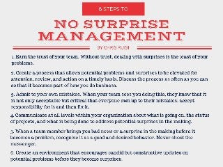6 Steps to No Surprise Management