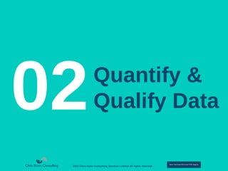 Quantify &
Qualify Data02
2016 Chris Dunn Consulting Services Limited All rights reserved
 