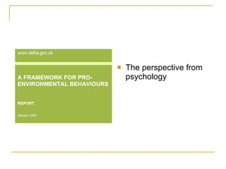 The perspective from psychology 