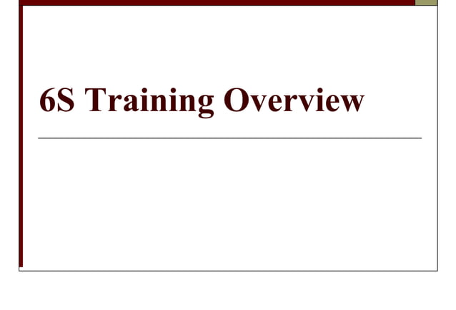 6S_Training _ tools & methodology of each S | PDF