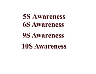 5S Awareness
6S Awareness
9S Awareness
10S Awareness
 