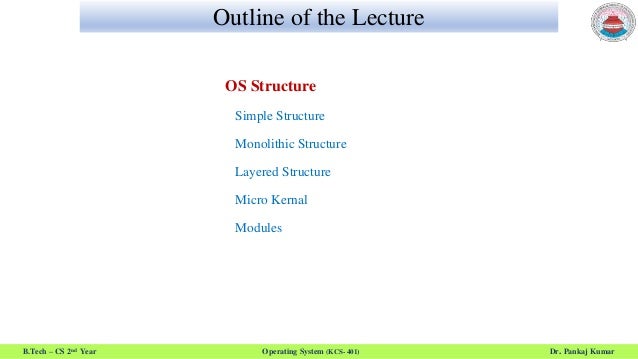 Structure of Operating System | PPT