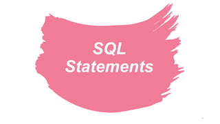 SQL
Statements
1
 