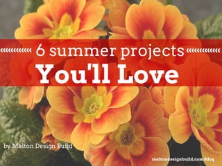 6 summer projects
You'll Love
by Melton Design Build
meltondesignbuild.com/blog
 