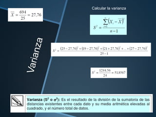 Calcular la varianza
 