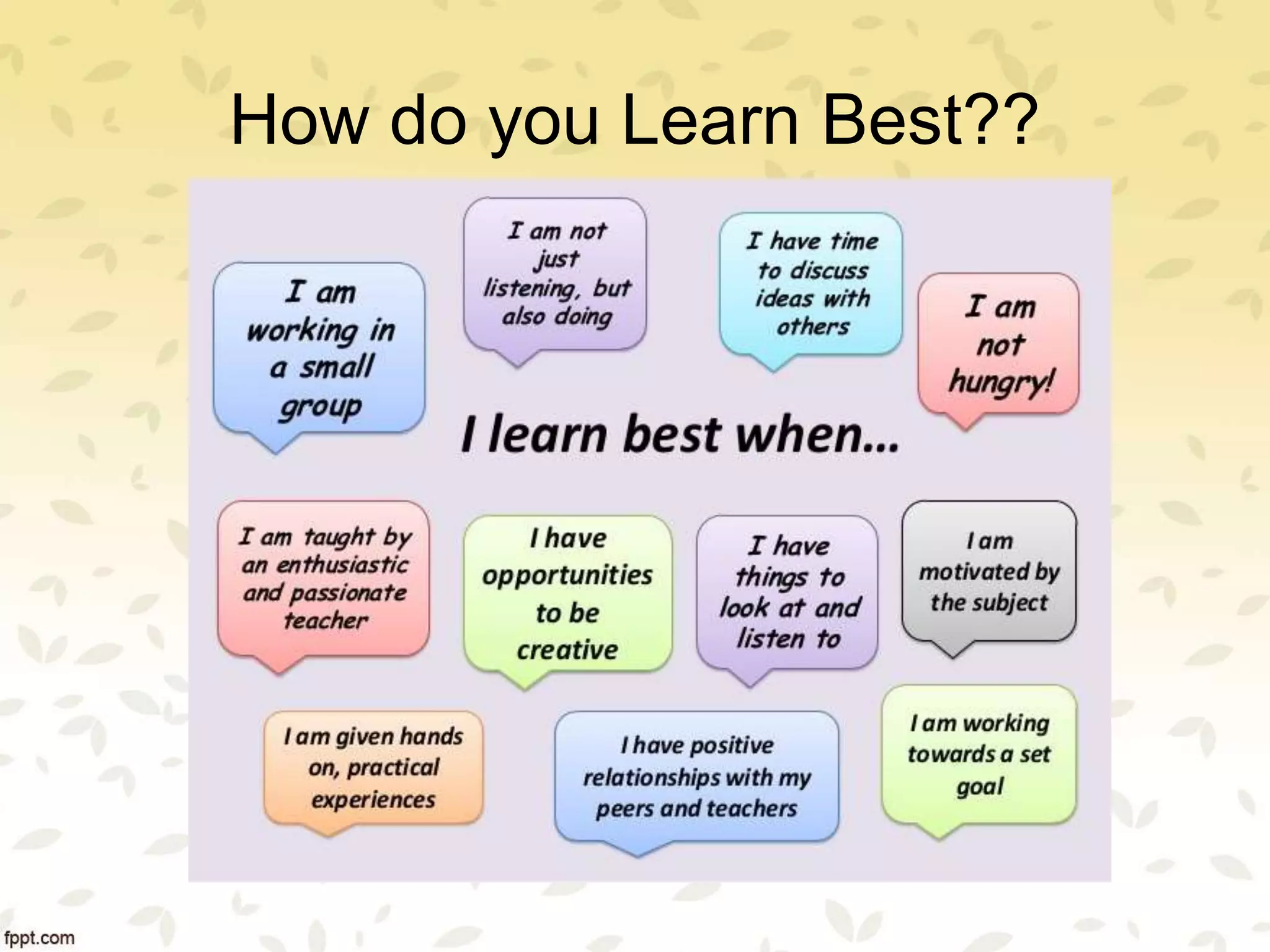 How do you Learn Best??
 