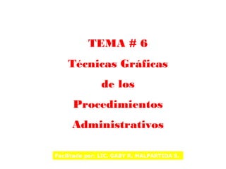 TEMA # 6
Técnicas Gráficas
de los
Procedimientos
Administrativos
1
Facilitado por: LIC. GABY R. MALPARTIDA S.
 