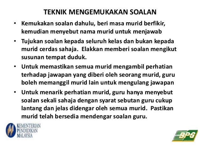 6 Teknik Penyoalan 2015 - SLOT 6