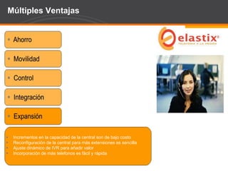 Page  69
Múltiples Ventajas
 Incrementos en la capacidad de la central son de bajo costo
 Reconfiguración de la central para más extensiones es sencilla
 Ajuste dinámico de IVR para añadir valor
 Incorporación de más telefonos es fácil y rápida
 