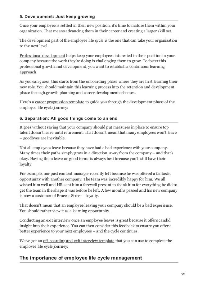 6 Templates for Each Stage of the Employee Life Cycle for Long-Term ...