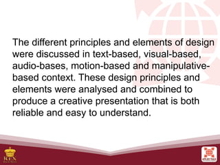 Comprehensive Design Principles for Multi-Modal Presentations | PPTX