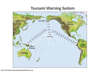 Tsunami Warning System
http://isu.indstate.edu/jspeer/Earth&Sky/EarthCh11.ppt
 