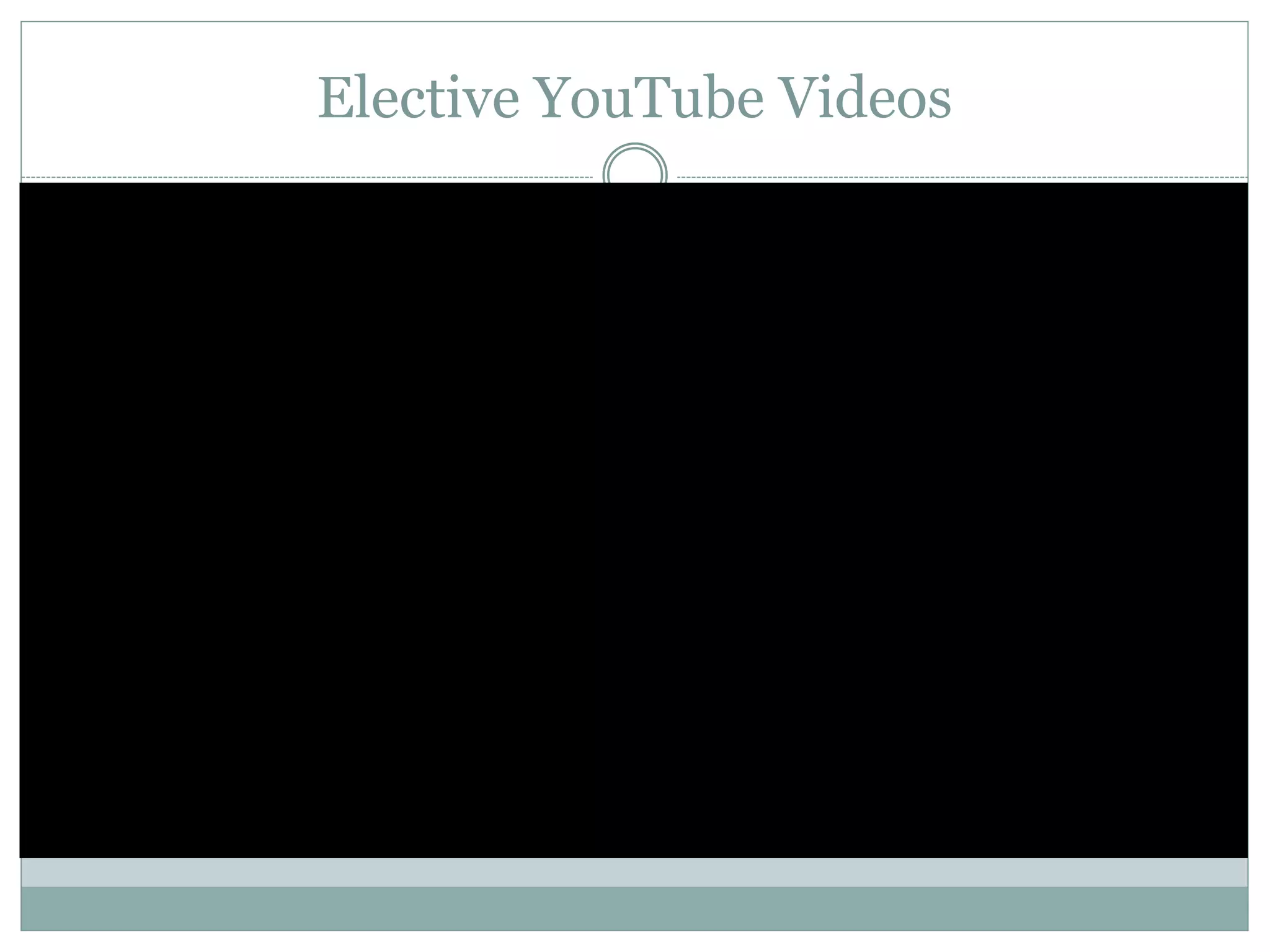 Elective YouTube Videos
 
