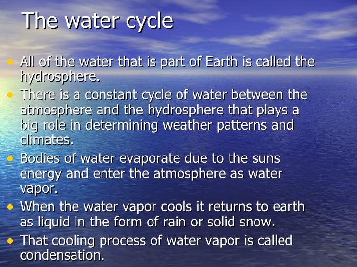 Water cycle essay