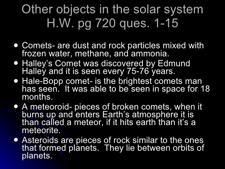 6th Grade Chapter 14 Solar System