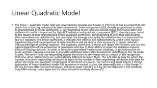 Lq Model 6th radiobiology- cell survival curves | PPTX