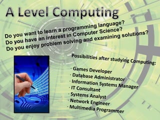 6th Form - Computing | PPTX