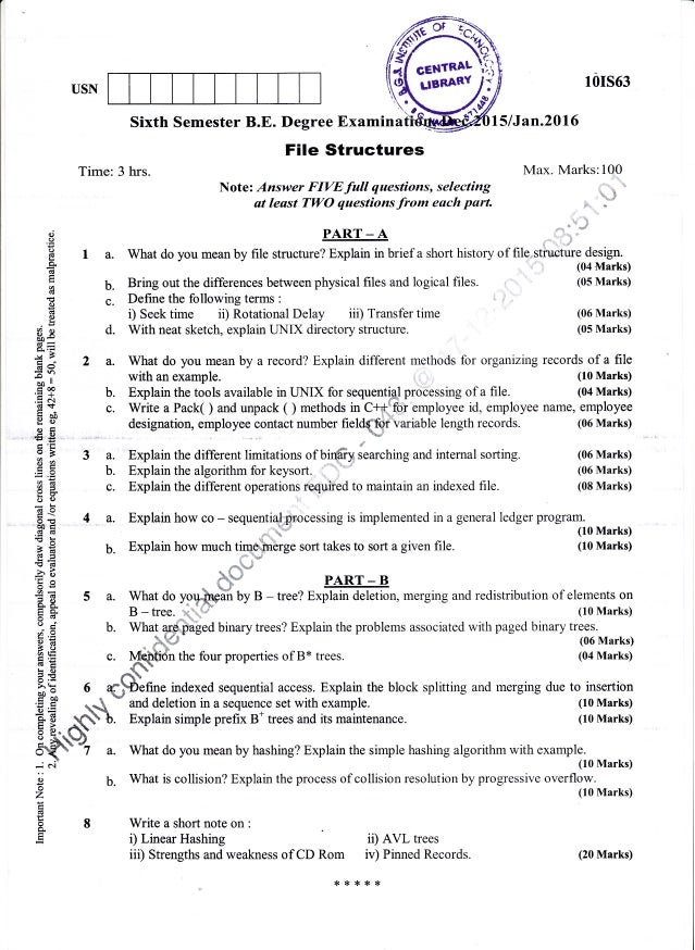 6th Semester (Dec-2015; Jan-2016) Computer Science and Information Sc…