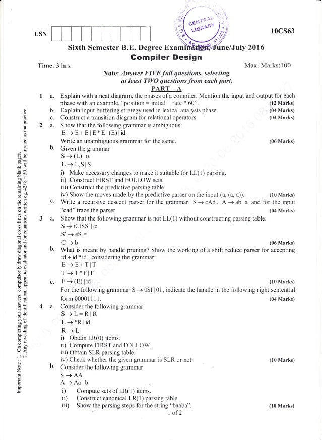 6th Semester (June-2016) Computer Science and Information ... mpeg 2 block diagram 