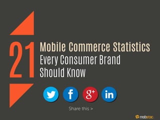 21
Mobile Commerce Statistics
Every Consumer Brand
Should Know
Share this >
 