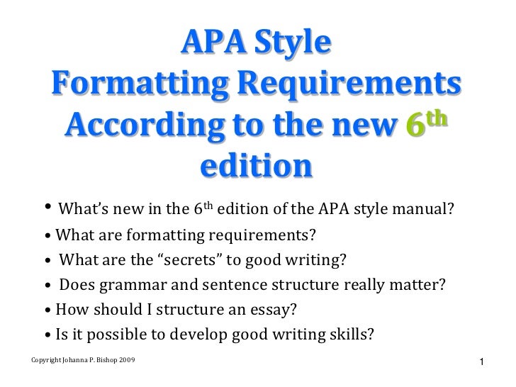 Writing a paper apa style requirements