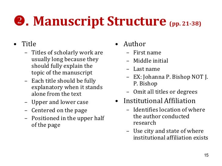 apa style manuscript