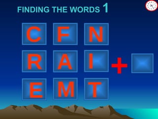 FINDING THE WORDS  1 + C FH N A I R M T E 