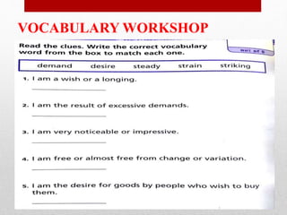 VOCABULARY WORKSHOP
 
