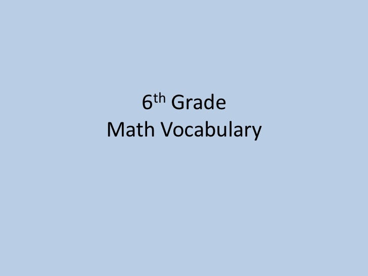 6th grade math vocab