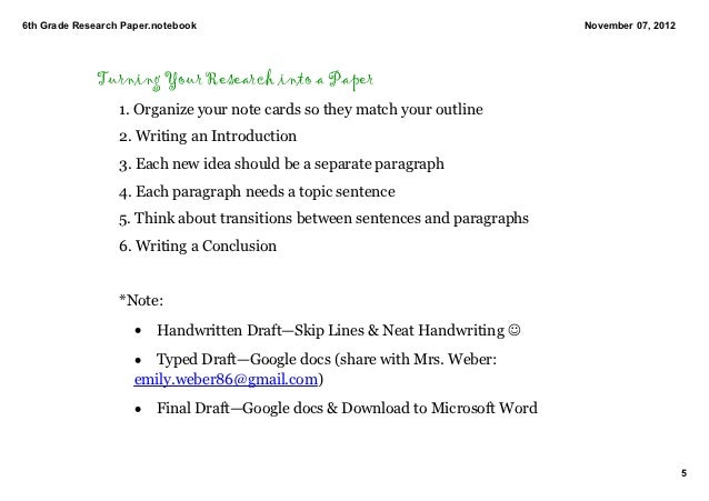 How to Do a 6th Grade Research Paper | Synonym 6th grade research paper example