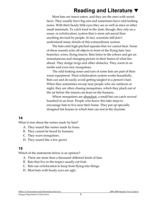 6th grade sample oaks test 2 | PDF