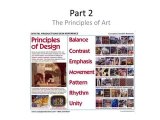 Part 2
The Principles of Art
 