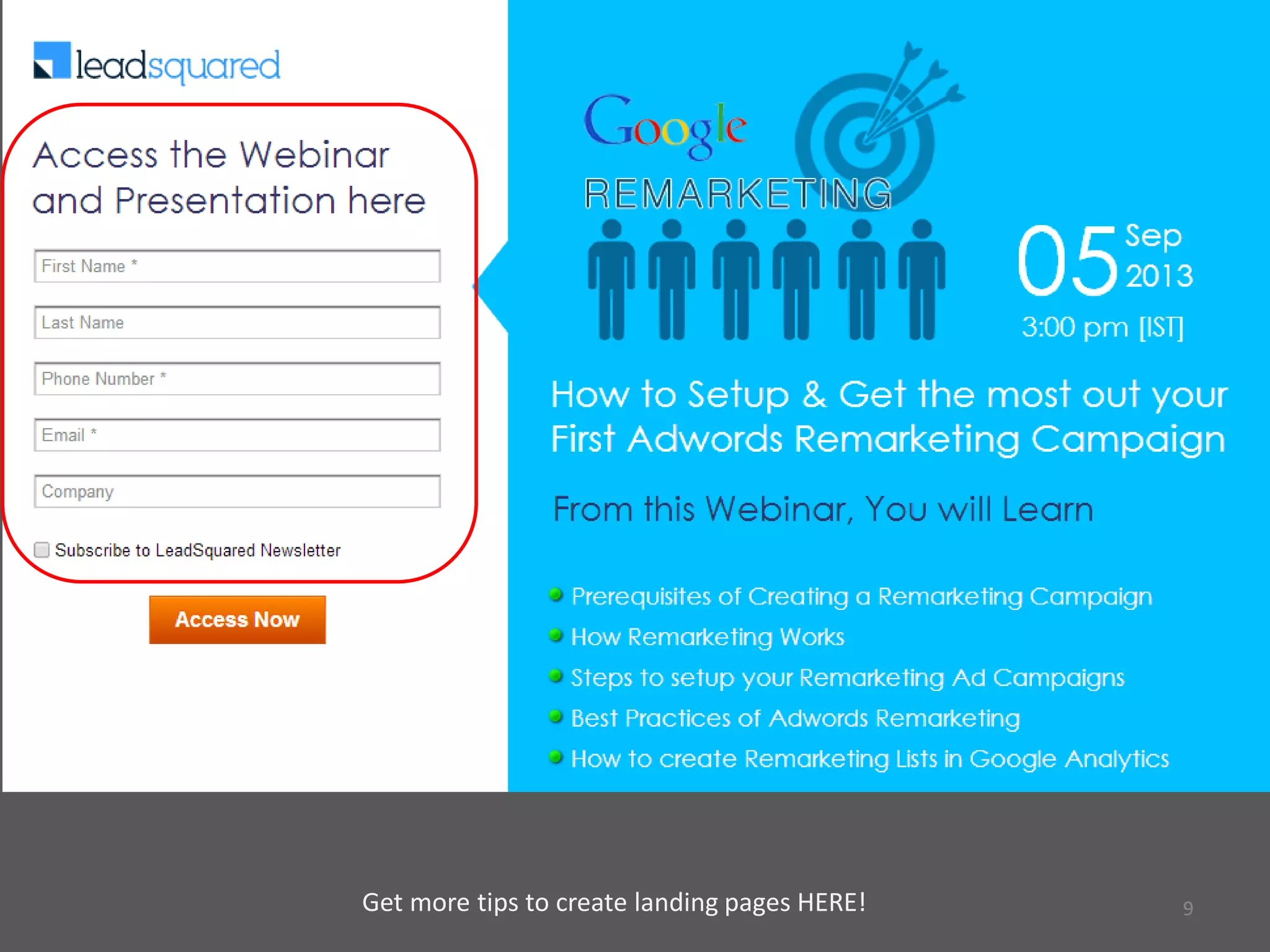 9Get more tips to create landing pages HERE!
