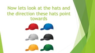 Now lets look at the hats and
the direction these hats point
towards
 